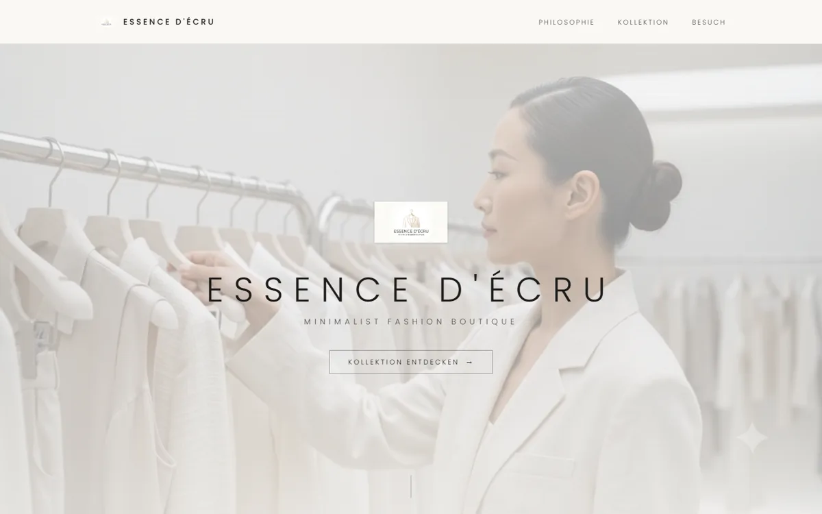 Startseite der Design-Studie Essence d’Écru